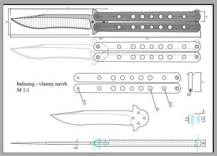 Нож бабочка варфейс чертеж