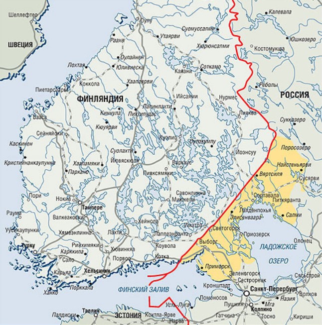 Карта финляндии до 1939 года на русском языке с городами